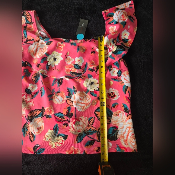 Floral Pink Ruffle Top - Picture 6 of 6